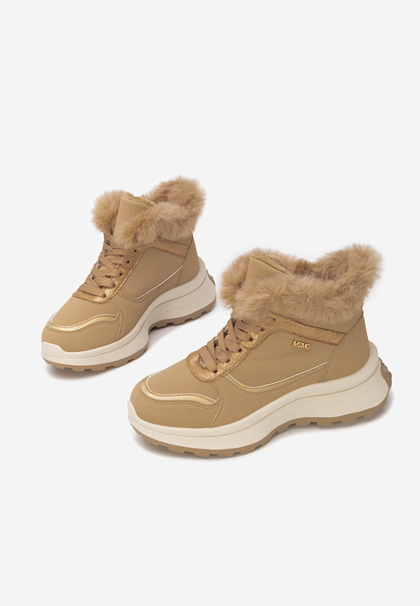 Khaki zimowe sneakersy damskie Toska