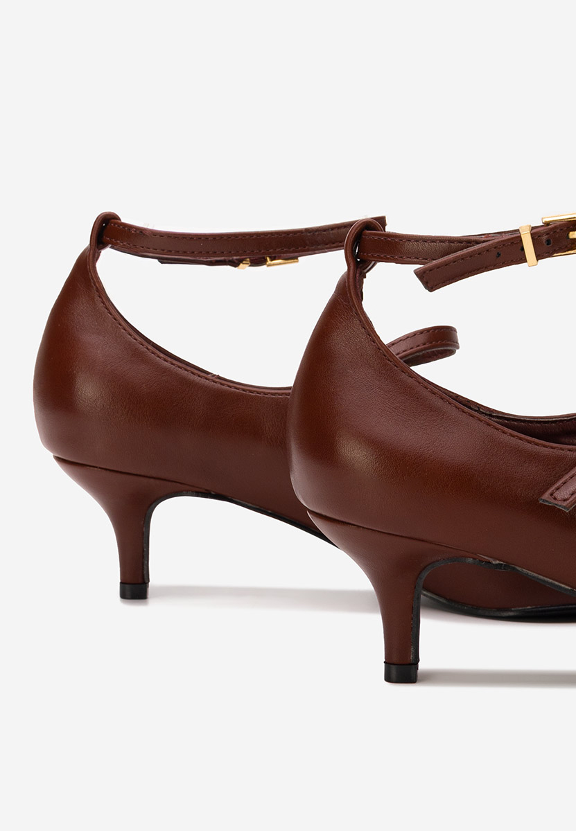 Bordowe czółenka na niskim obcasie Sarla Bordowe czółenka na niskim obcasie Sarla