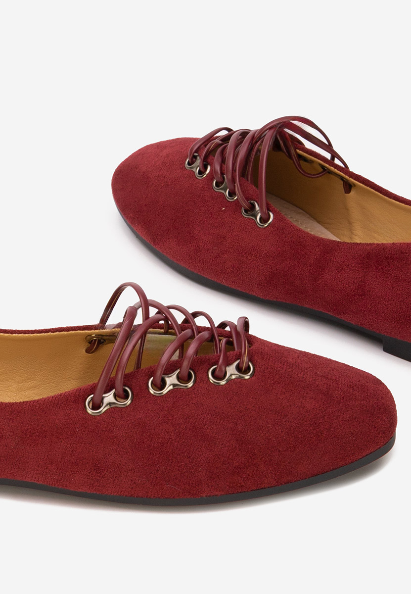 Czerwone baleriny damskie Carela