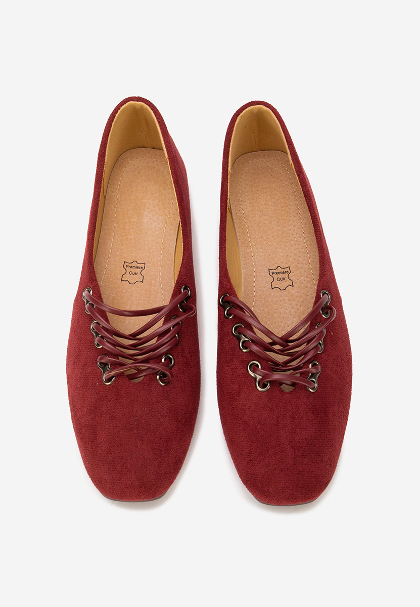 Czerwone baleriny damskie Carela