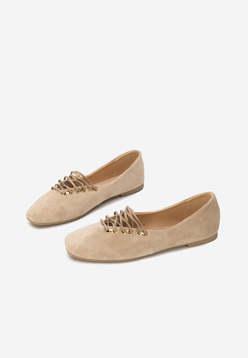 Khaki baleriny damskie Carela