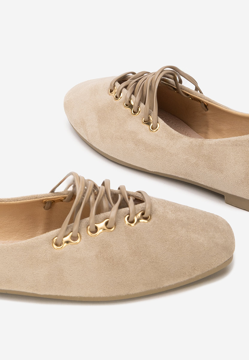 Khaki baleriny damskie Carela