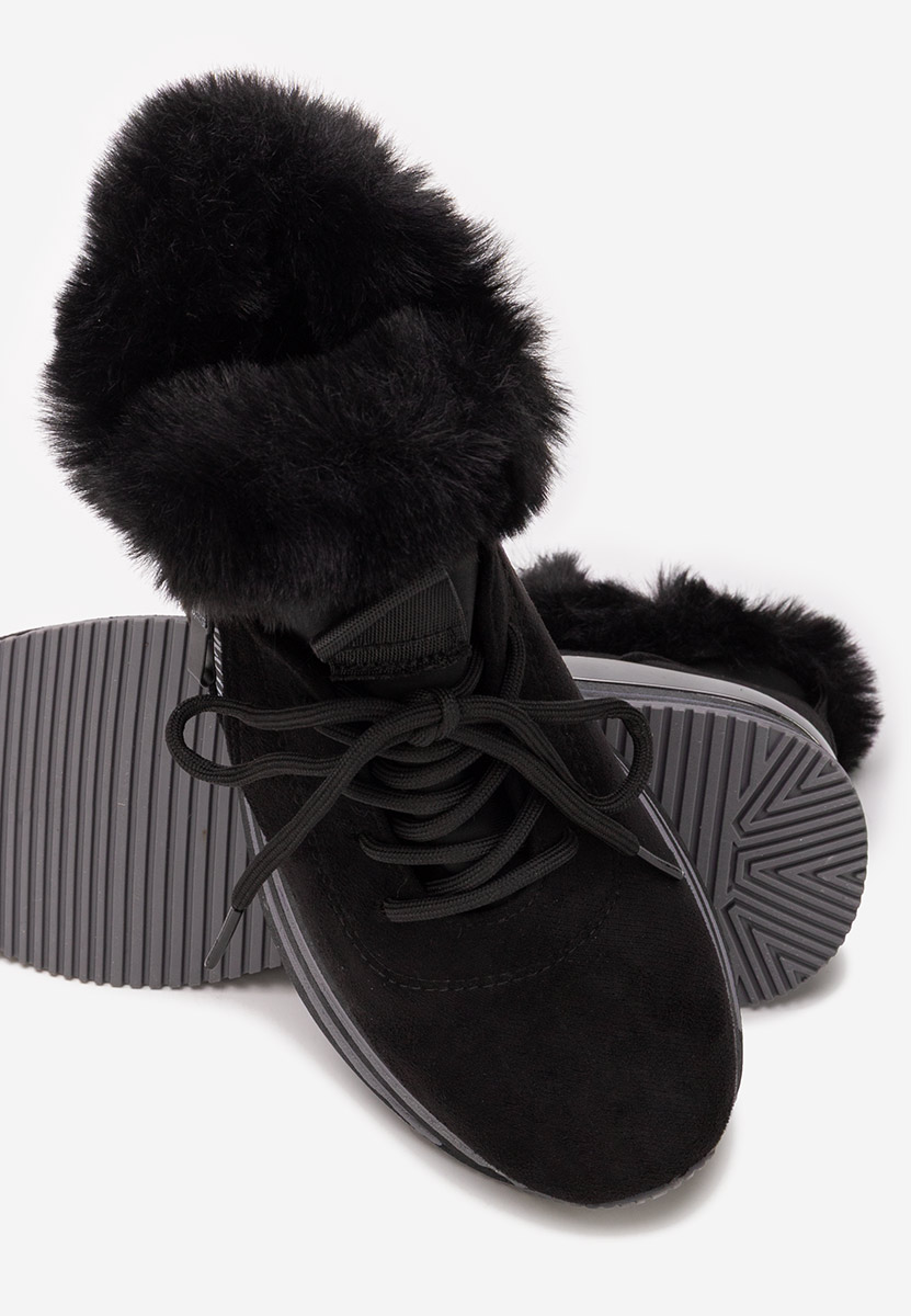 Czarne zimowe sneakersy damskie Axira