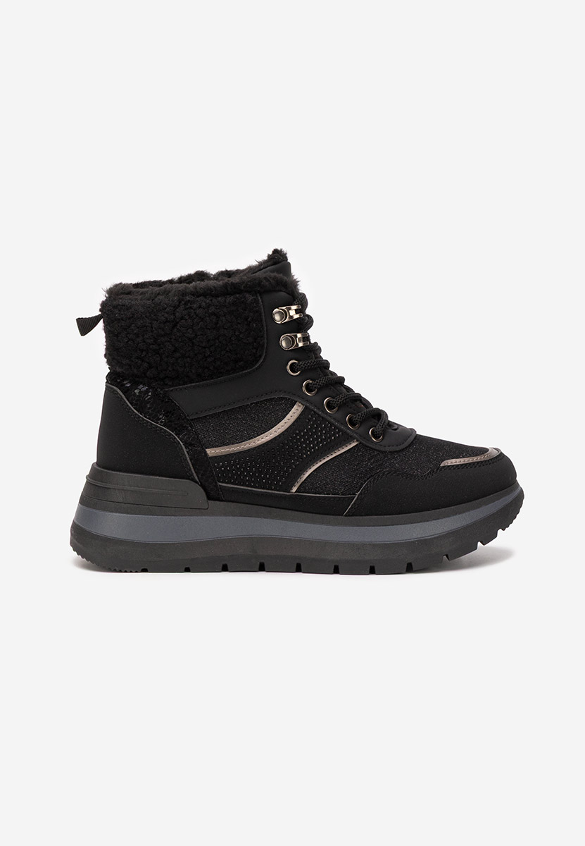 Czarne sneakersy na platformie Nabila