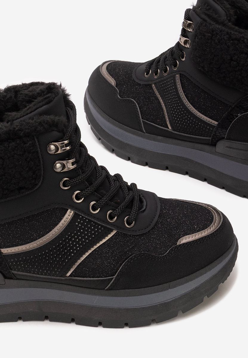 Czarne sneakersy na platformie Nabila