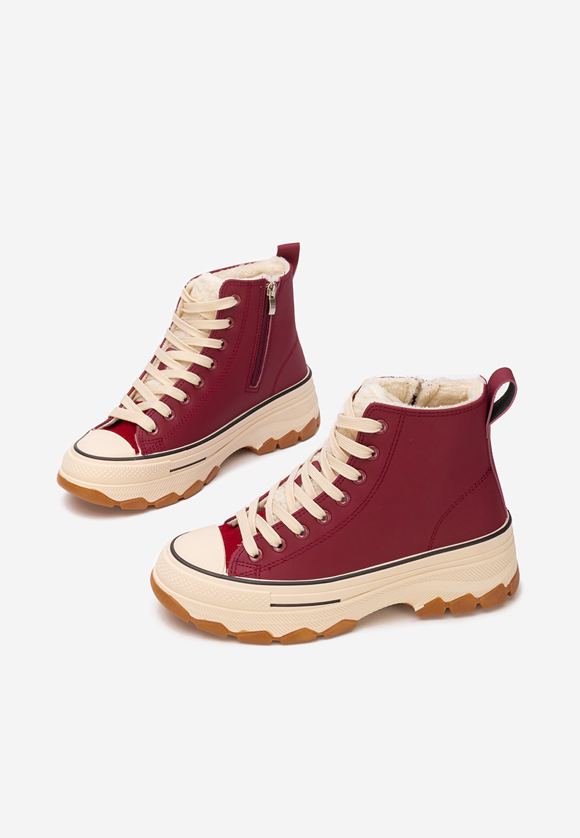 Bordowe trampki wysokie damskie Raviana V7