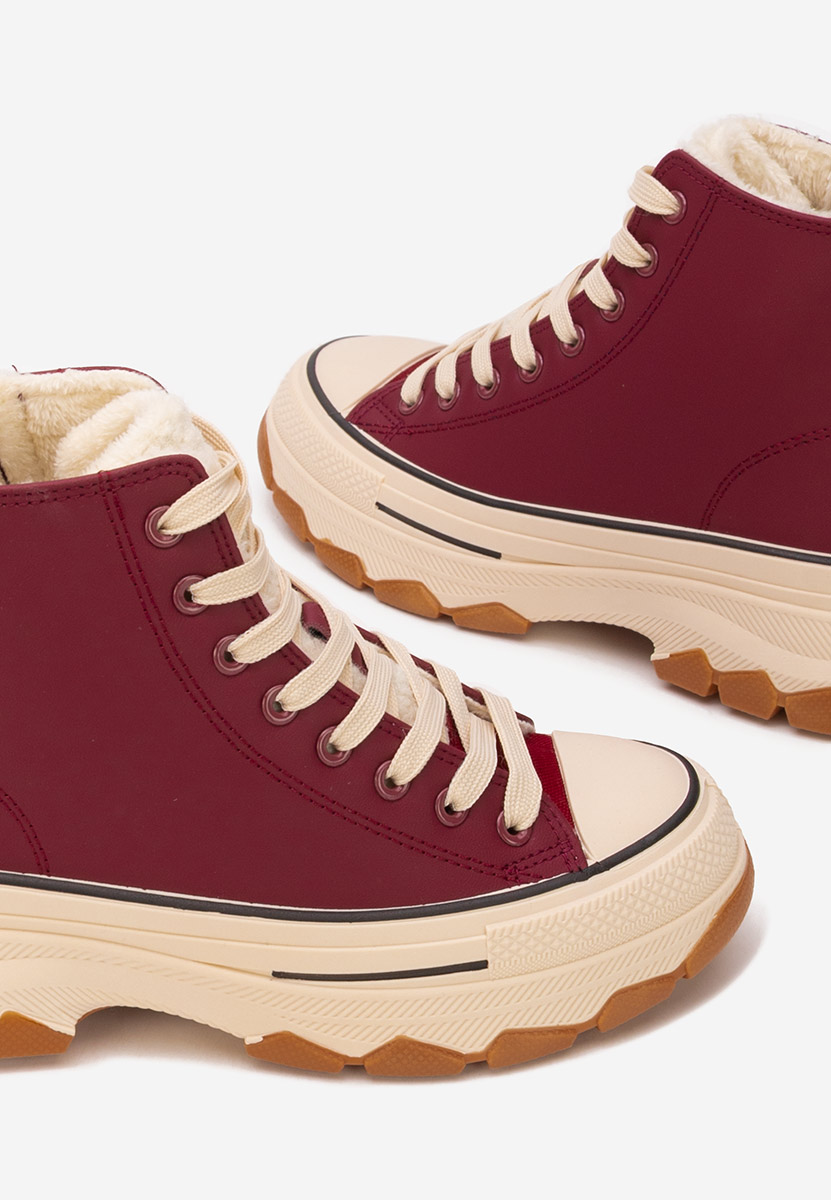 Bordowe trampki wysokie damskie Raviana V7