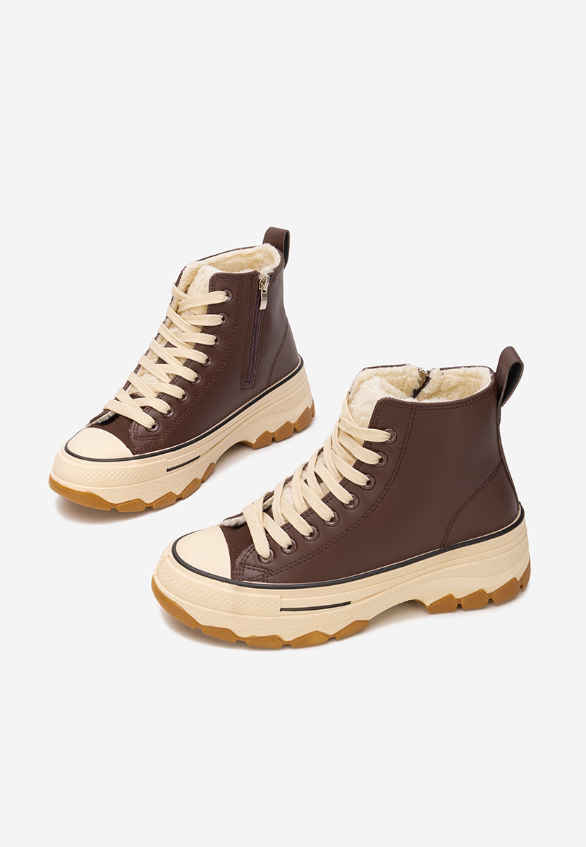 Brązowe trampki wysokie damskie Raviana V7