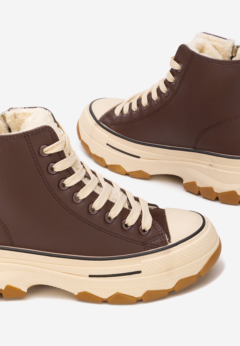 Brązowe trampki wysokie damskie Raviana V7