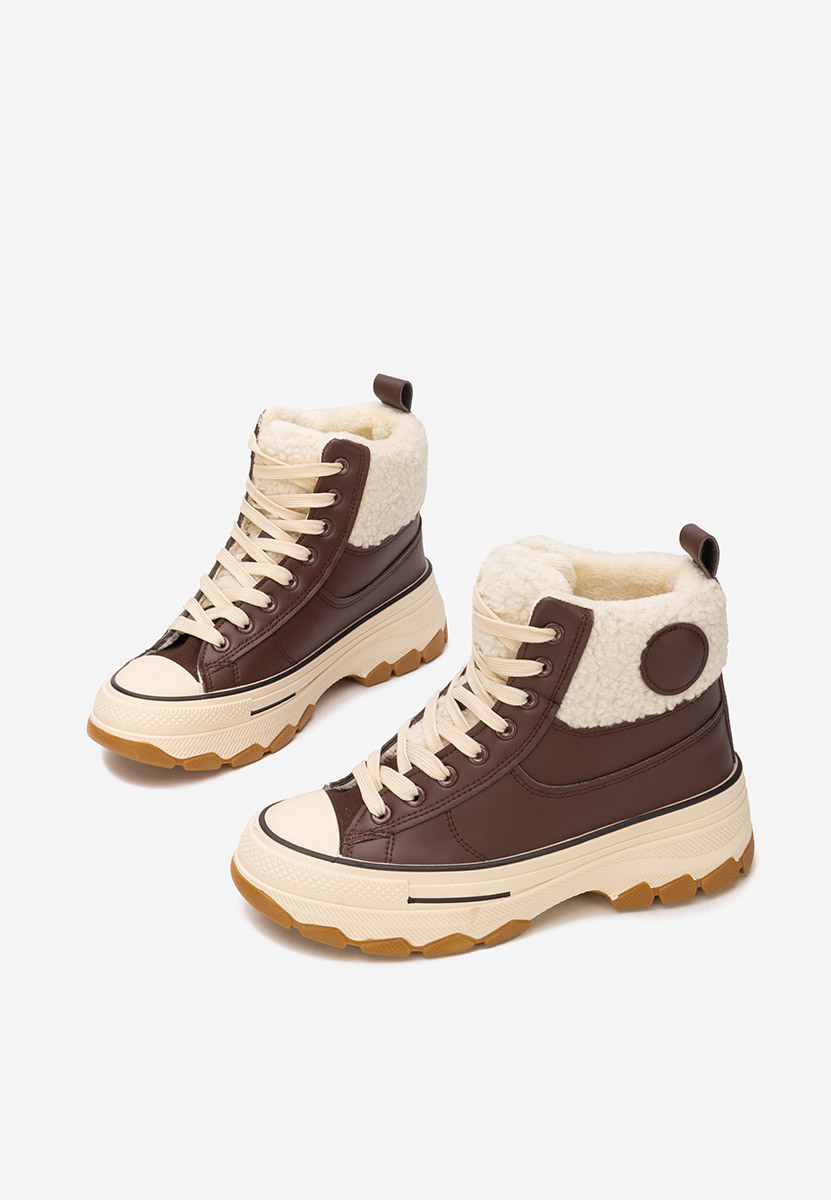 Brązowe trampki wysokie damskie Oziana