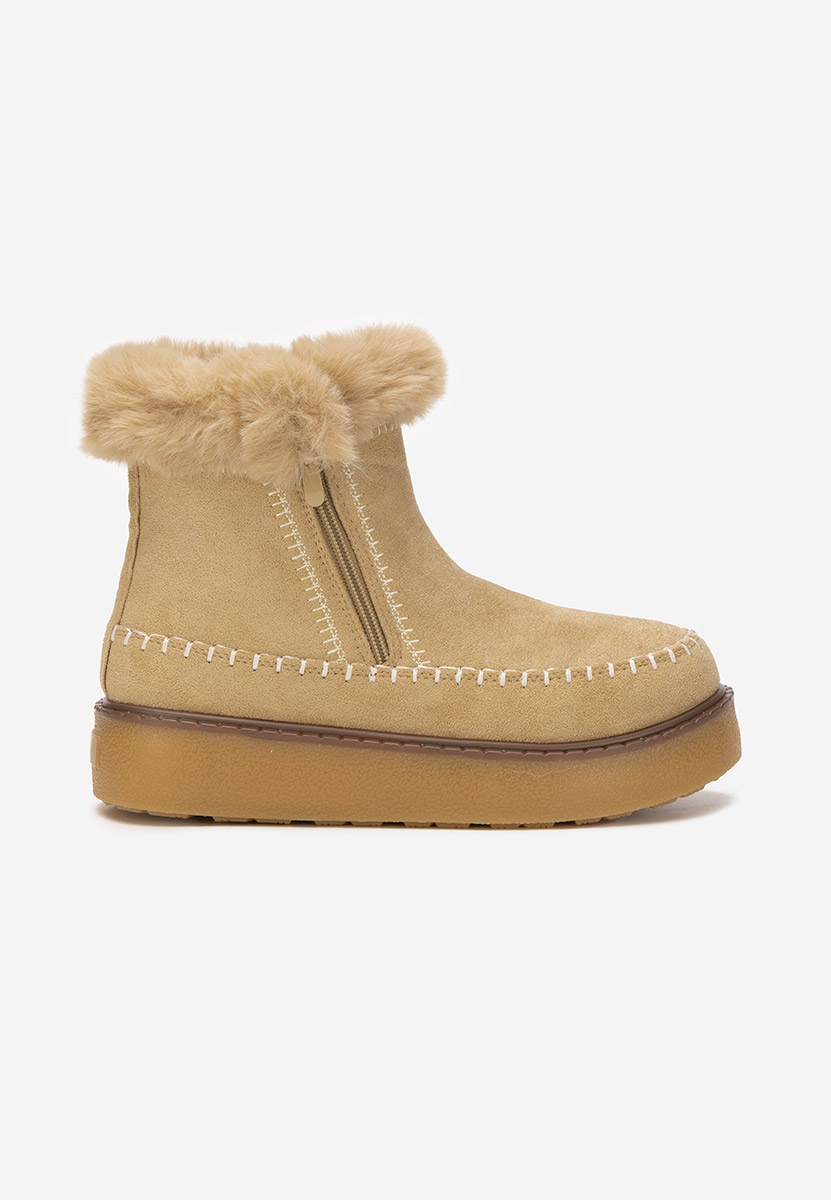 Khaki botki na platformie Delyra
