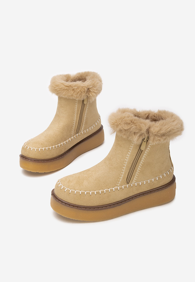 Khaki botki na platformie Delyra