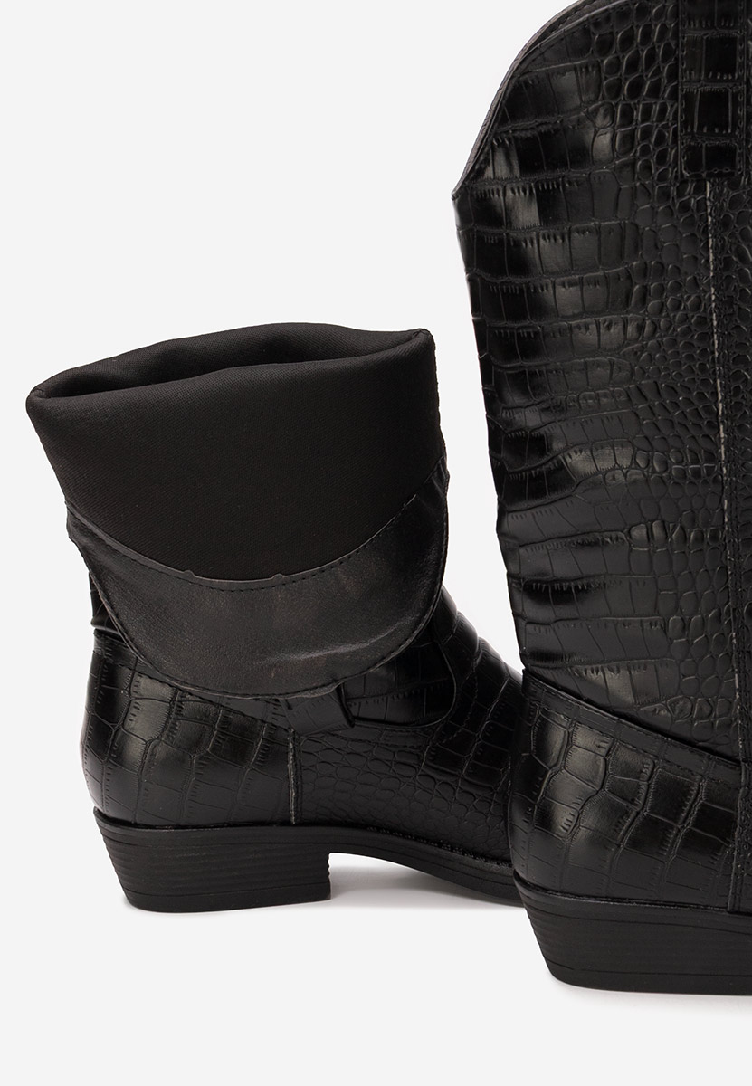 Czarne kozaki kowbojki damskie Renora