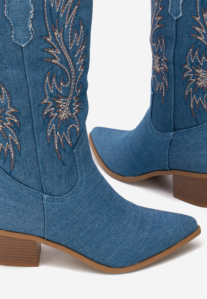 Granatowe kozaki kowbojki damskie Tivaria