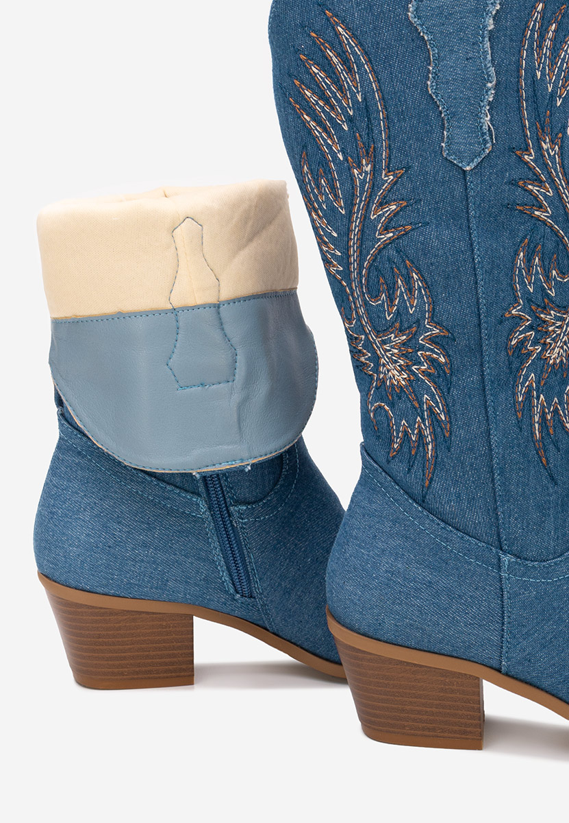 Granatowe kozaki kowbojki damskie Tivaria