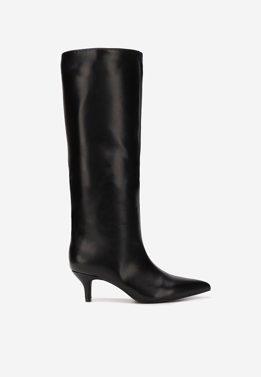 Czarne kozaki na obcasie Brelisa