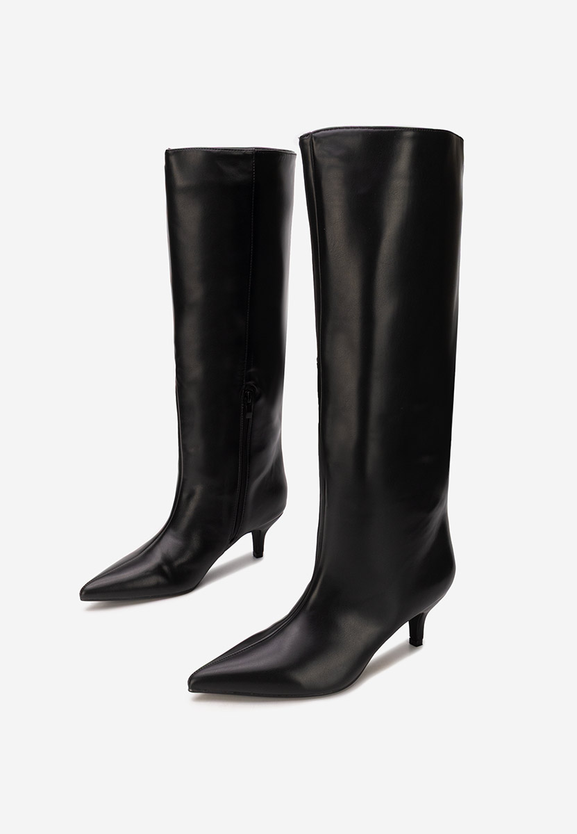 Czarne kozaki na obcasie Brelisa