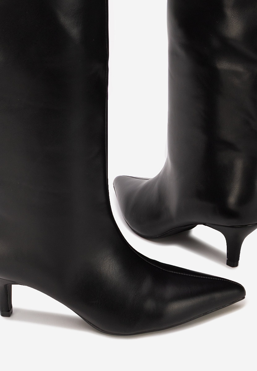 Czarne kozaki na obcasie Brelisa