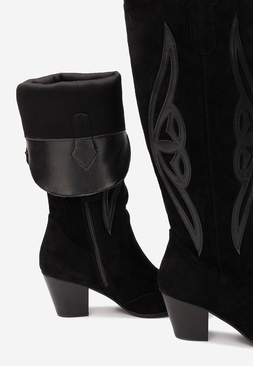 Czarne kozaki kowbojki damskie Kavria