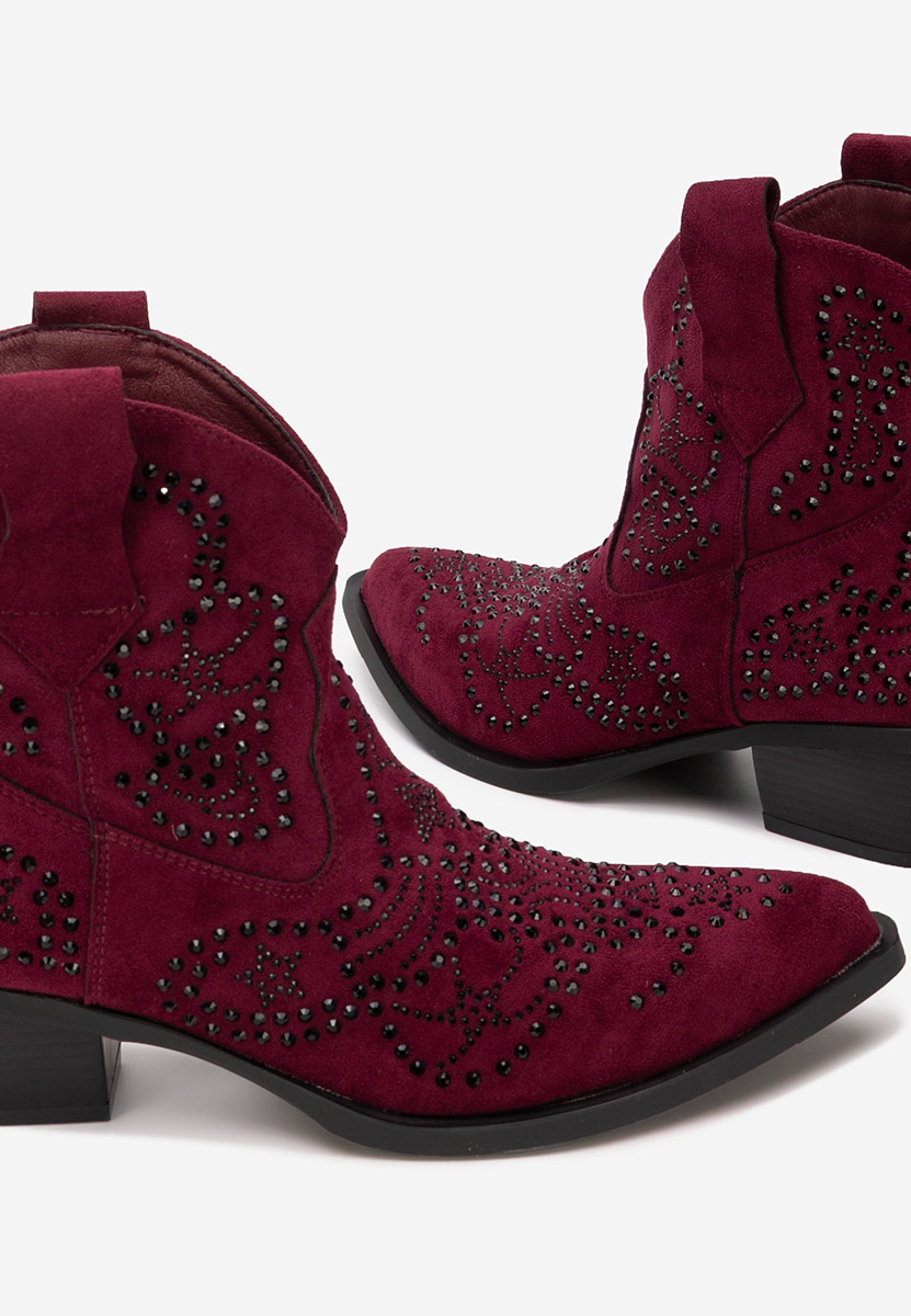 Bordowe kowbojki damskie Ninna