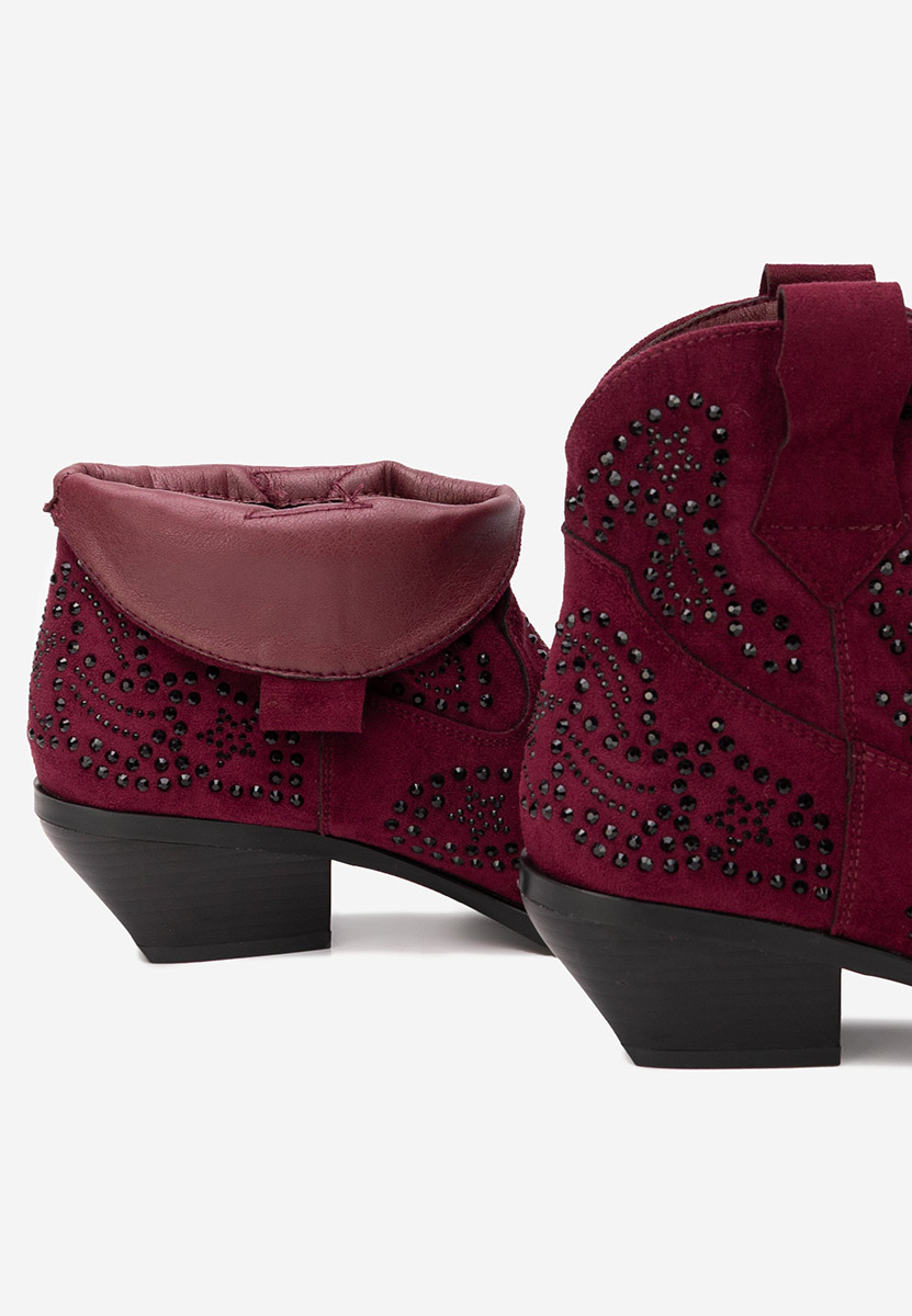 Bordowe kowbojki damskie Ninna