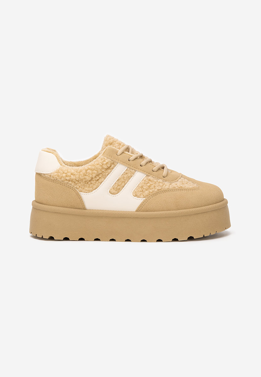 Khaki sneakersy na platformie Luniva
