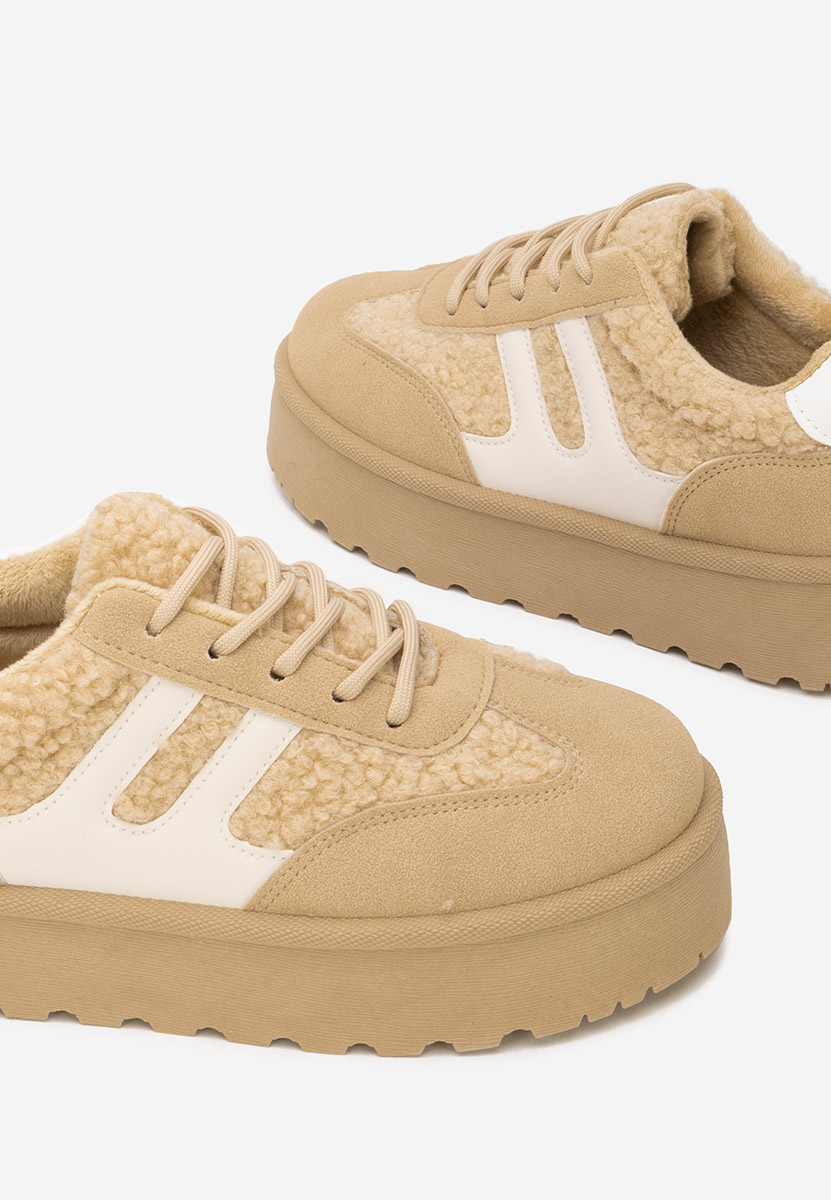 Khaki sneakersy na platformie Luniva