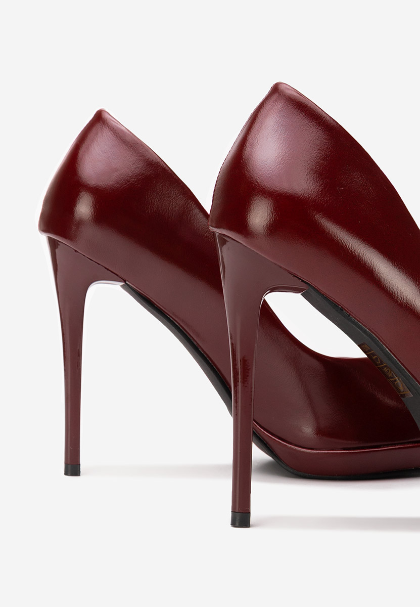 Bordowe szpilki na obcasie Reneia