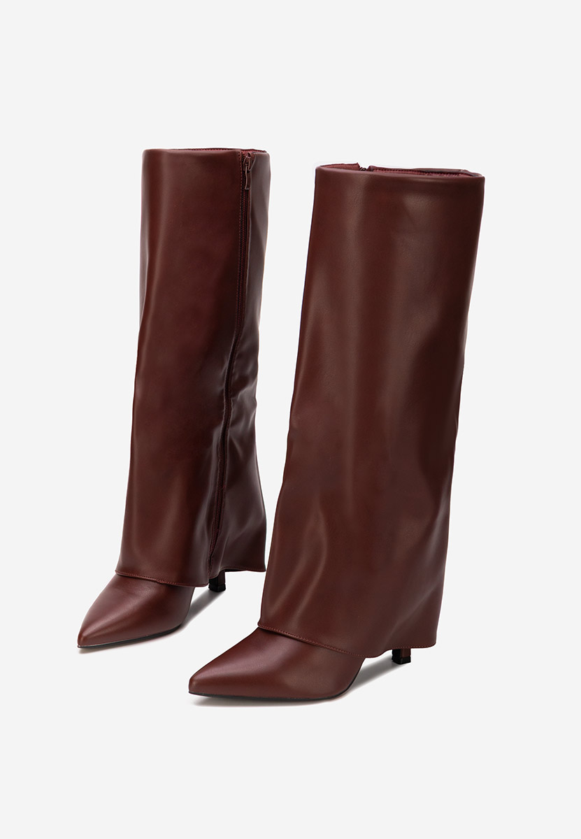  kozaki na szpilce Brynora bordo