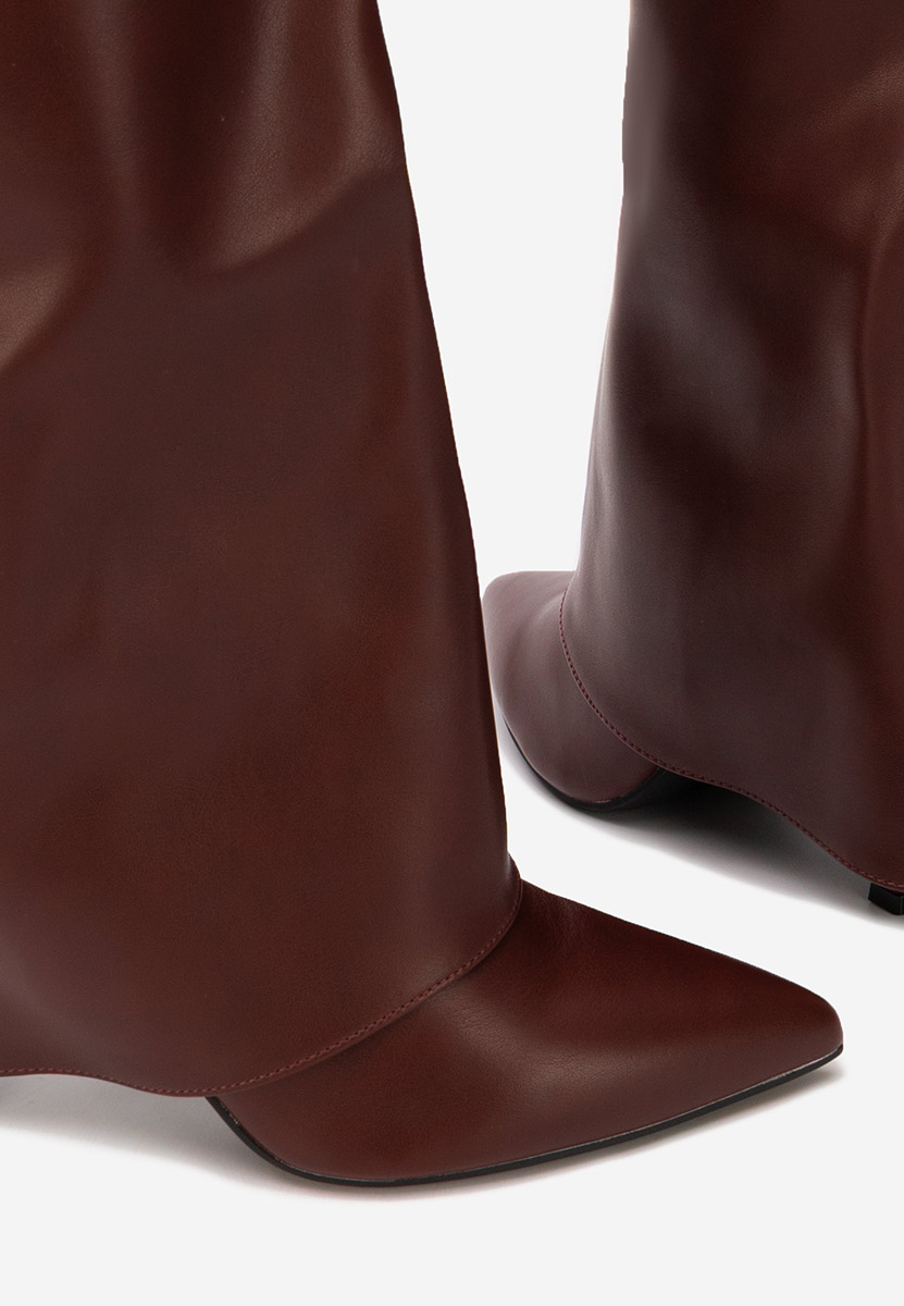  kozaki na szpilce Brynora bordo