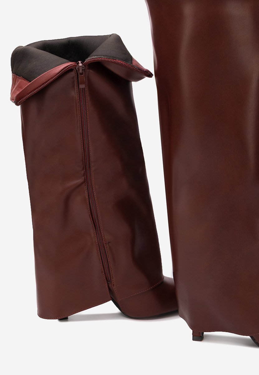  kozaki na szpilce Brynora bordo