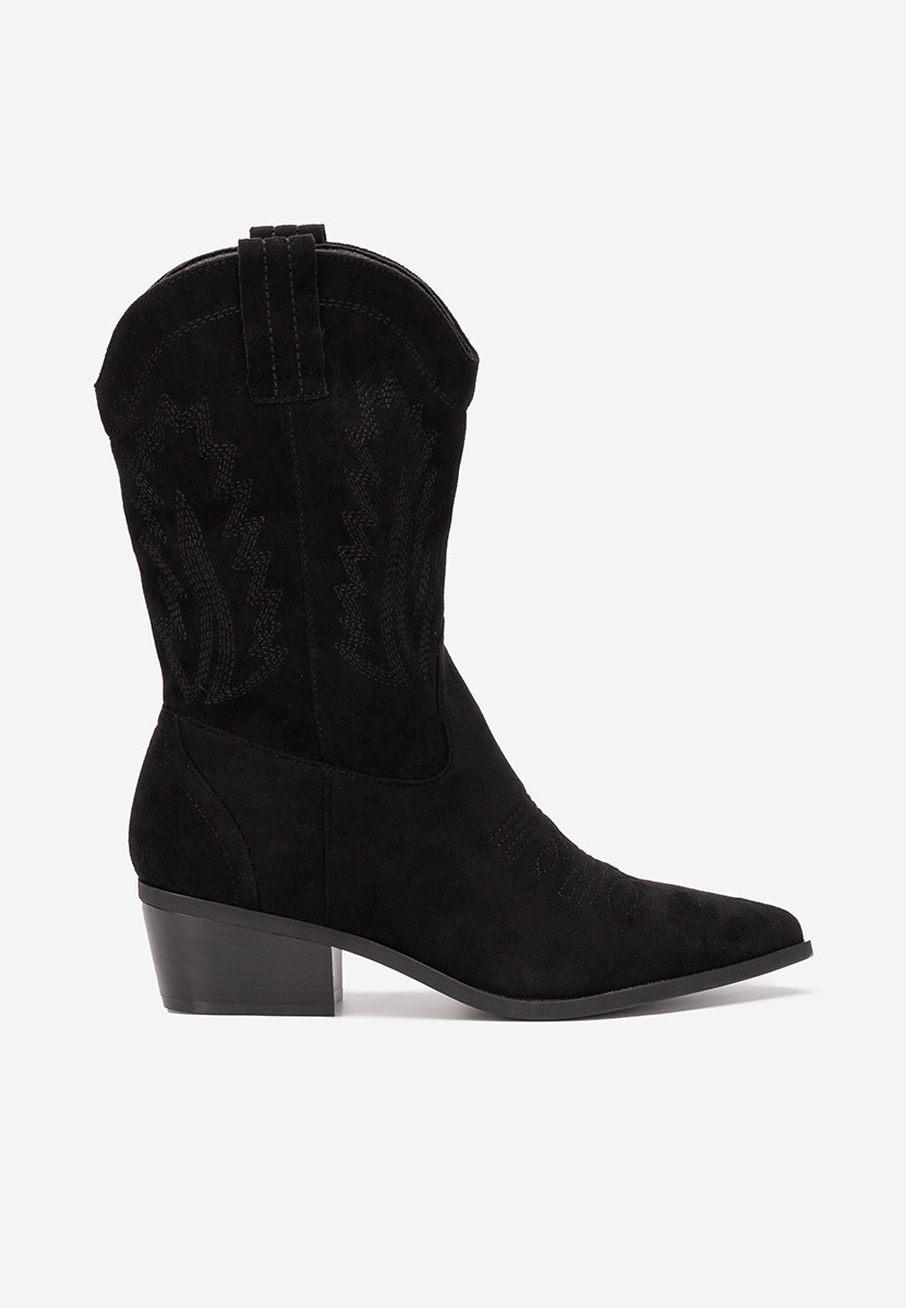 Czarne kozaki kowbojki damskie Brevaya