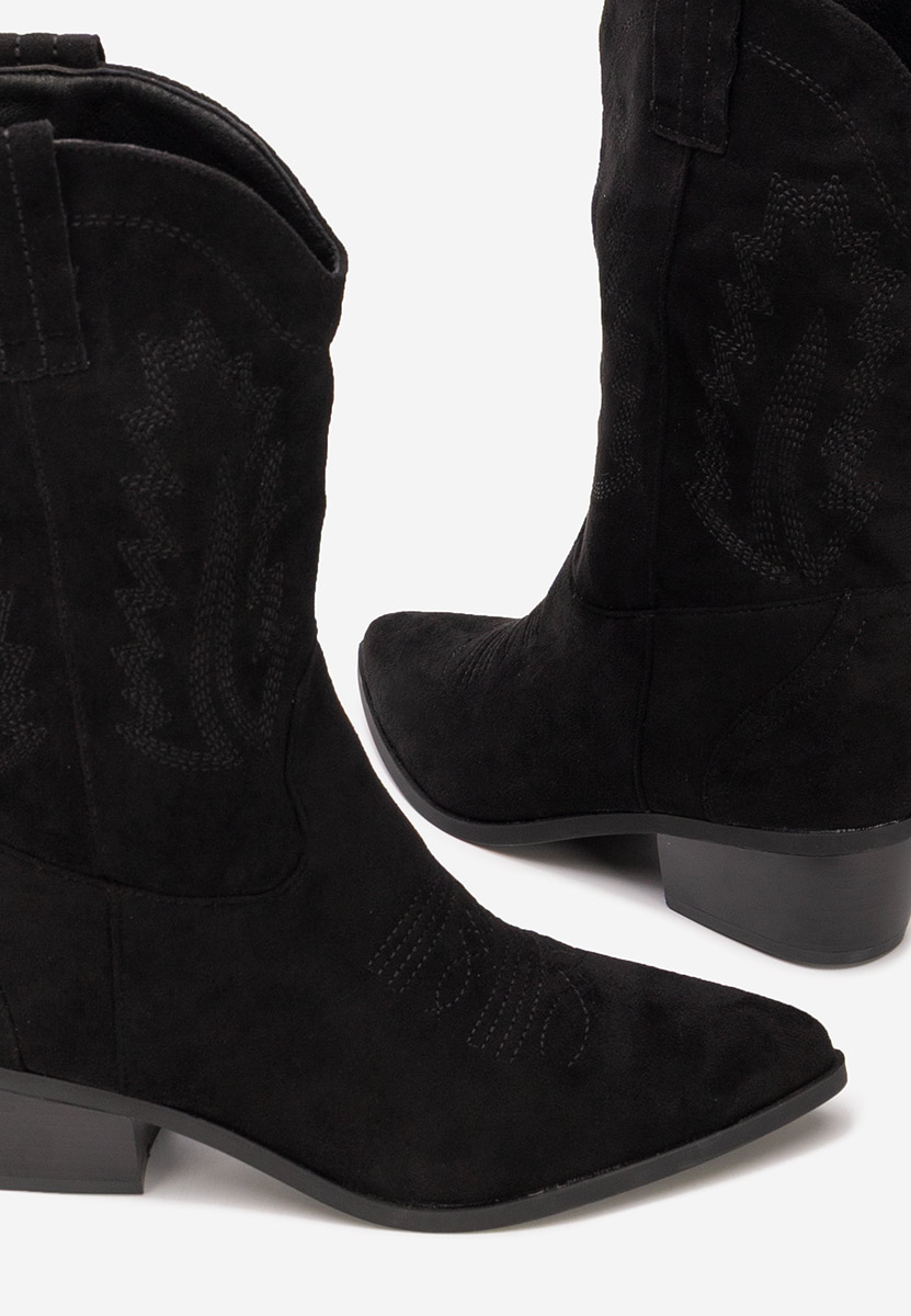 Czarne kozaki kowbojki damskie Brevaya