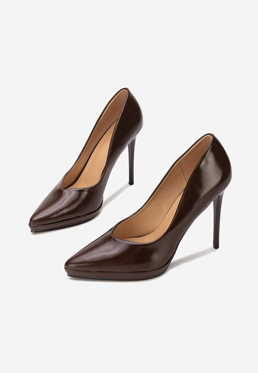 Brązowe szpilki na obcasie Reneia