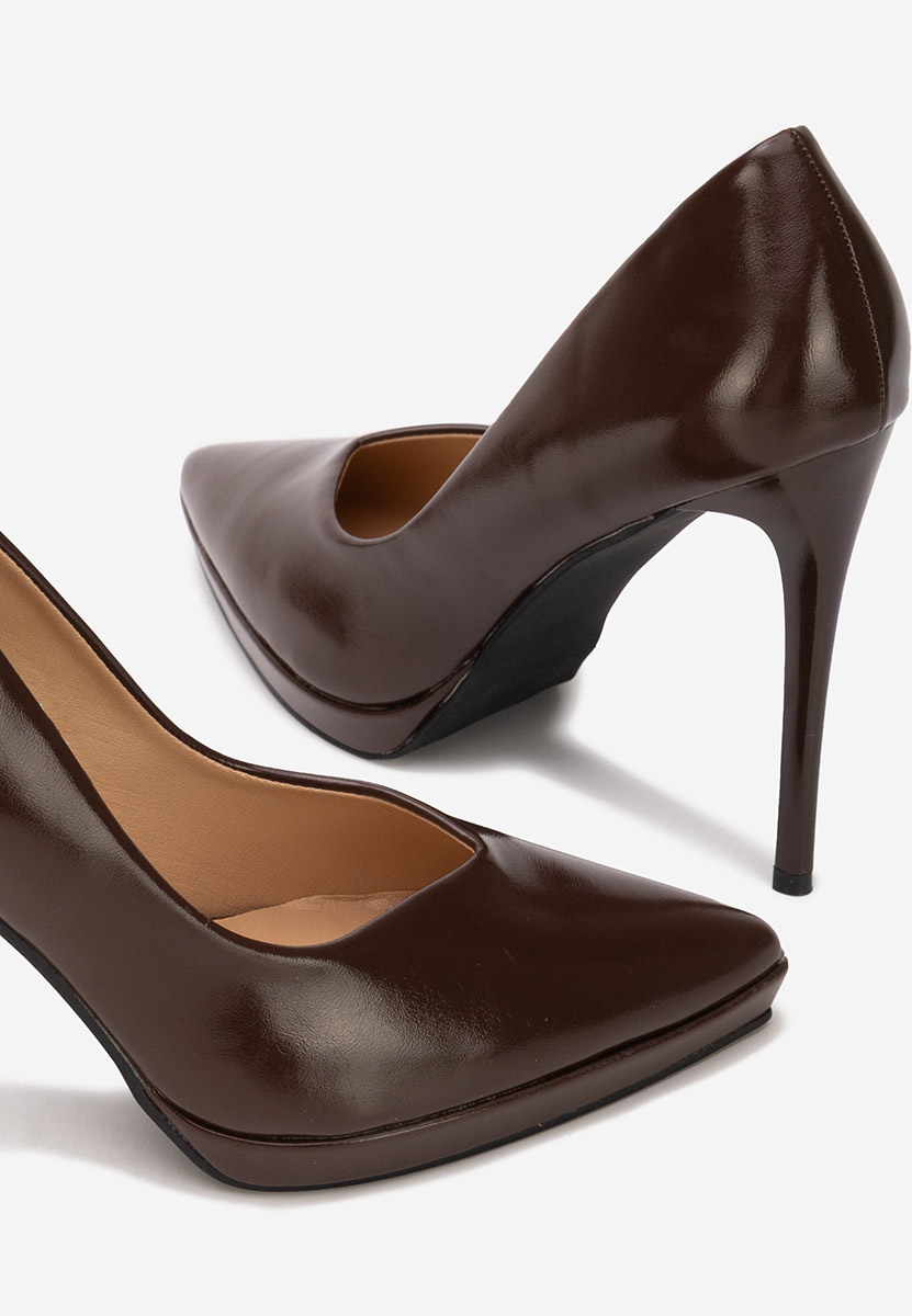 Brązowe szpilki na obcasie Reneia