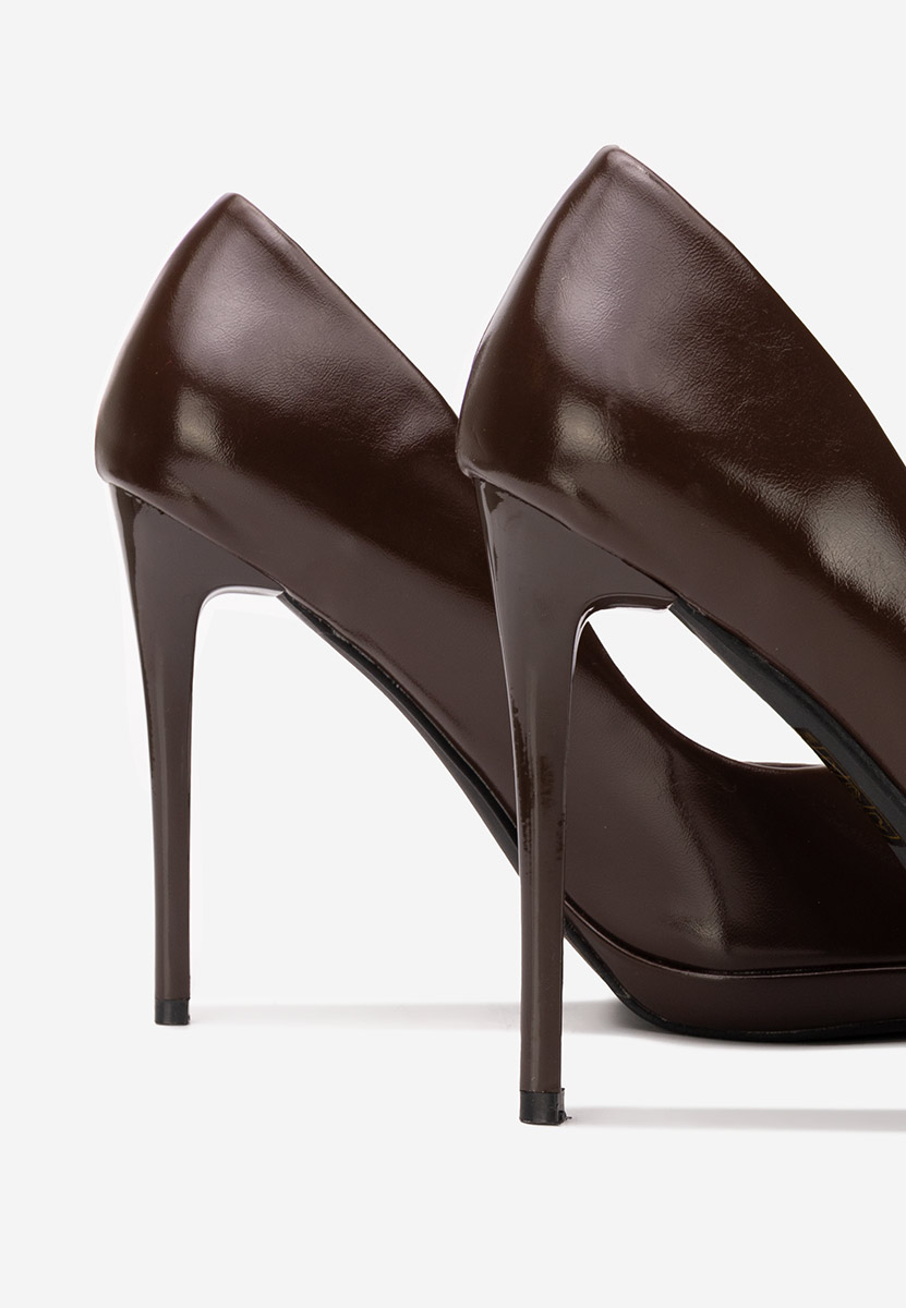 Brązowe szpilki na obcasie Reneia