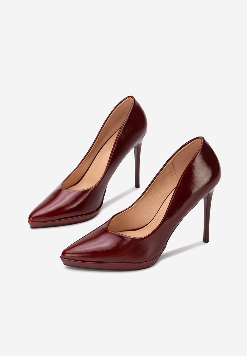 Bordowe szpilki na obcasie Reneia