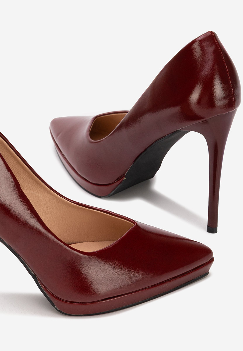 Bordowe szpilki na obcasie Reneia