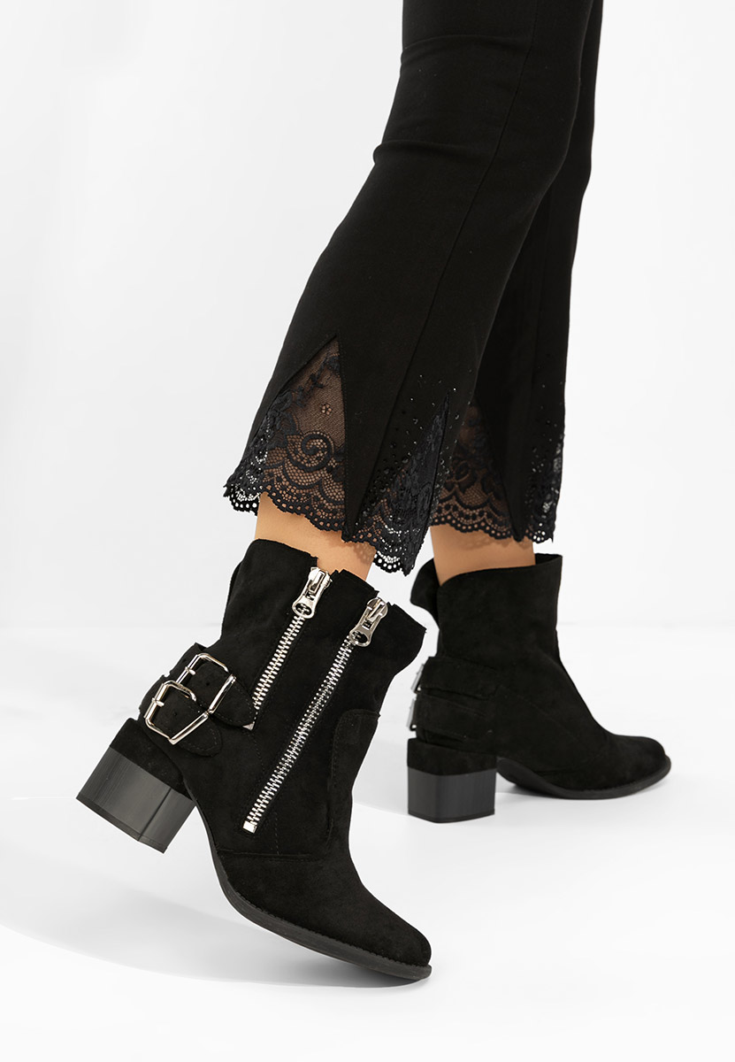 Czarne botki na słupku Laroya V5