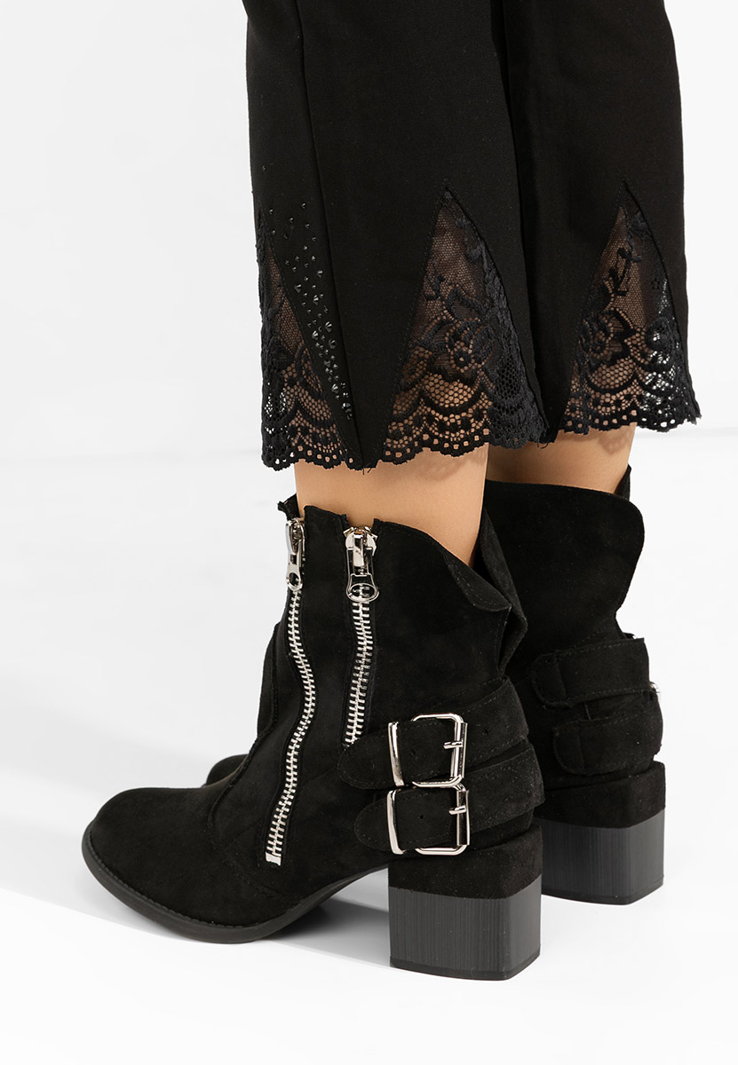 Czarne botki na słupku Laroya V5