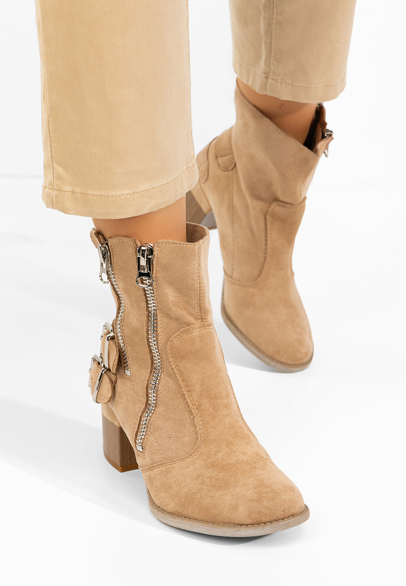 Khaki botki na słupku Laroya V5 Khaki botki na słupku Laroya V5