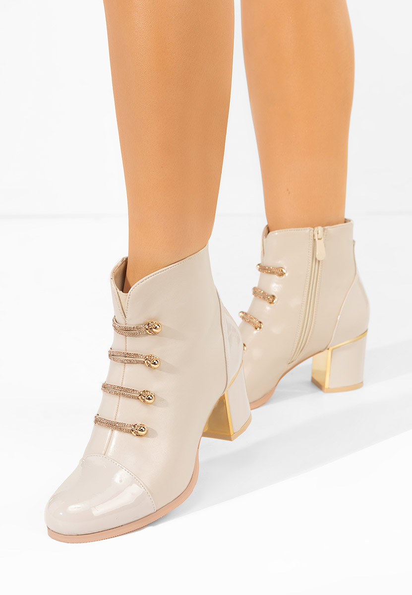 Beżowe botki damskie Adizana