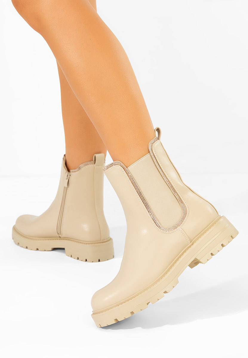 Beżowe botki chelsea Brisaya