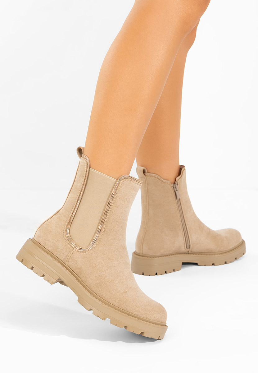 Beżowe botki chelsea Brisaya V2