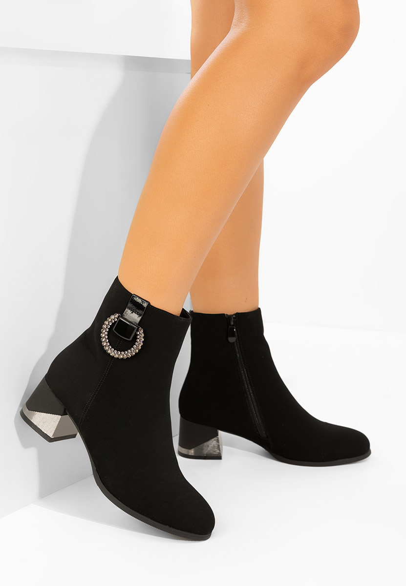 Czarne botki na słupku Lorivara V2