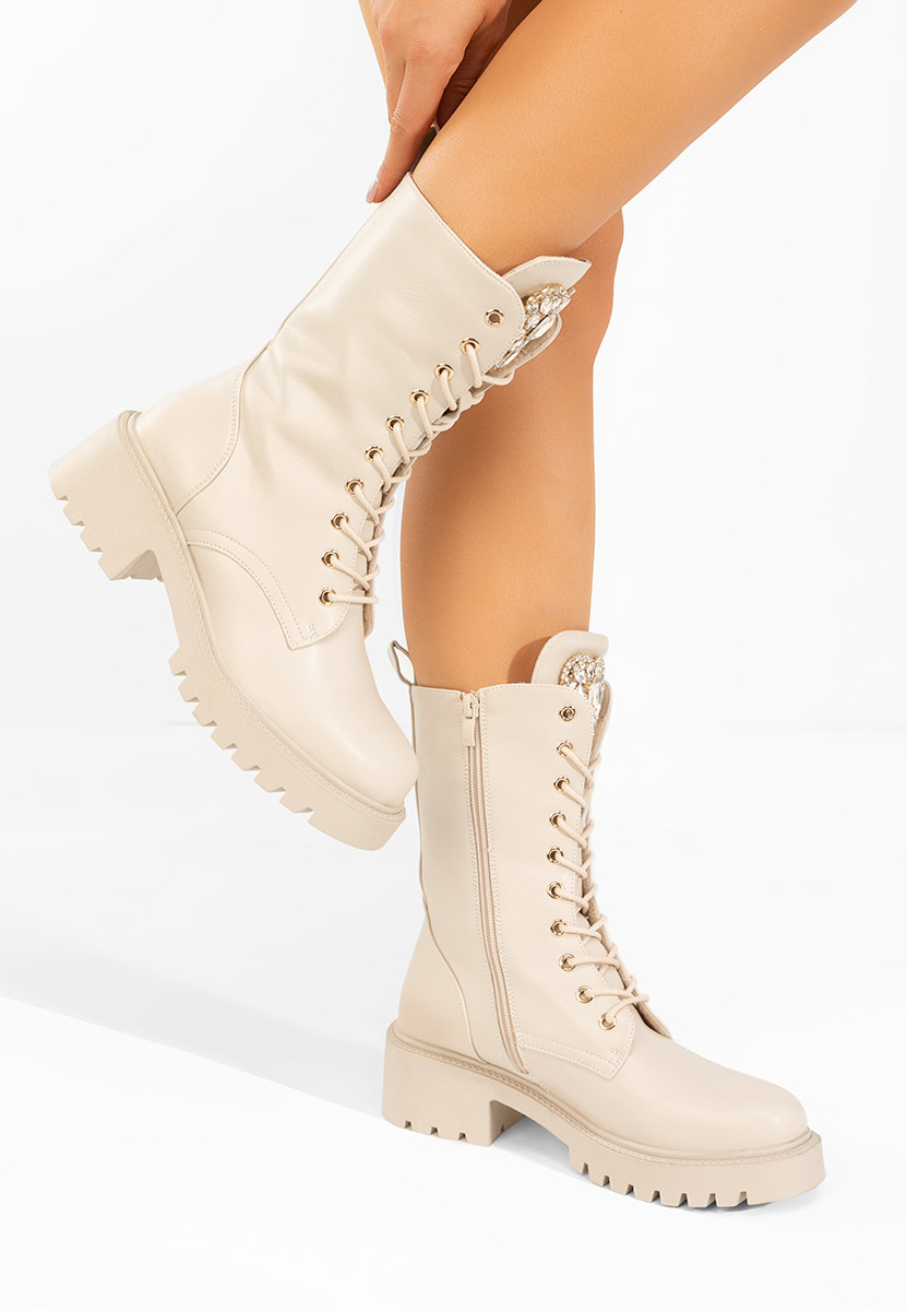 Beżowe workery damskie Noblesa V2