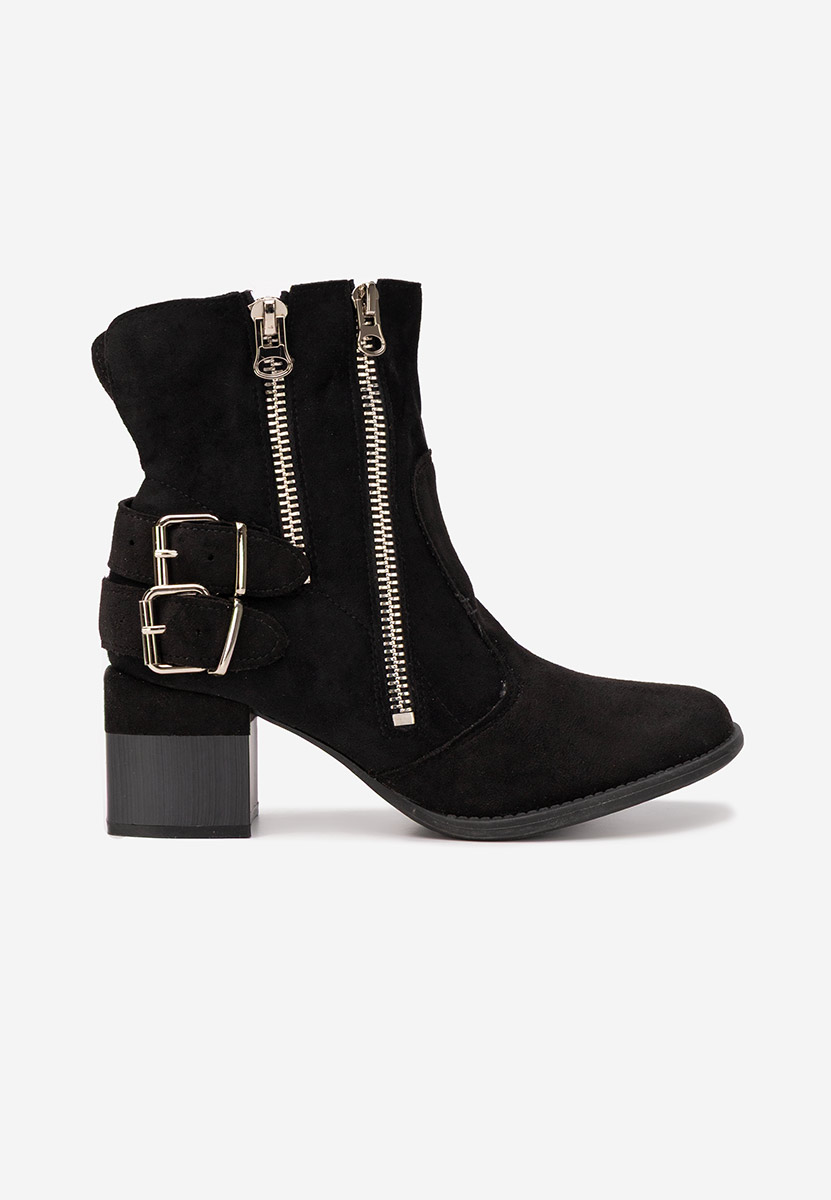 Czarne botki na słupku Laroya V5