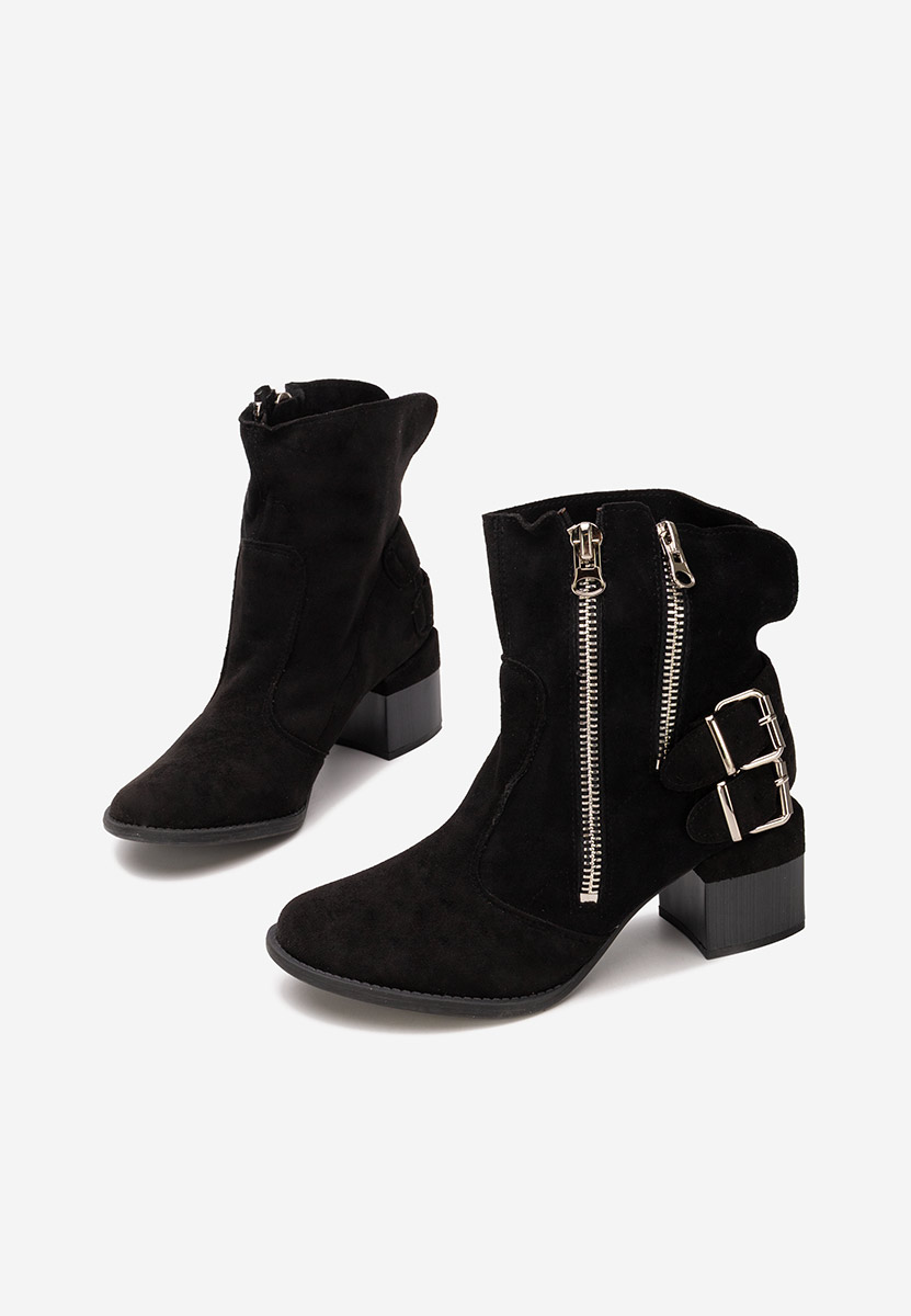 Czarne botki na słupku Laroya V5