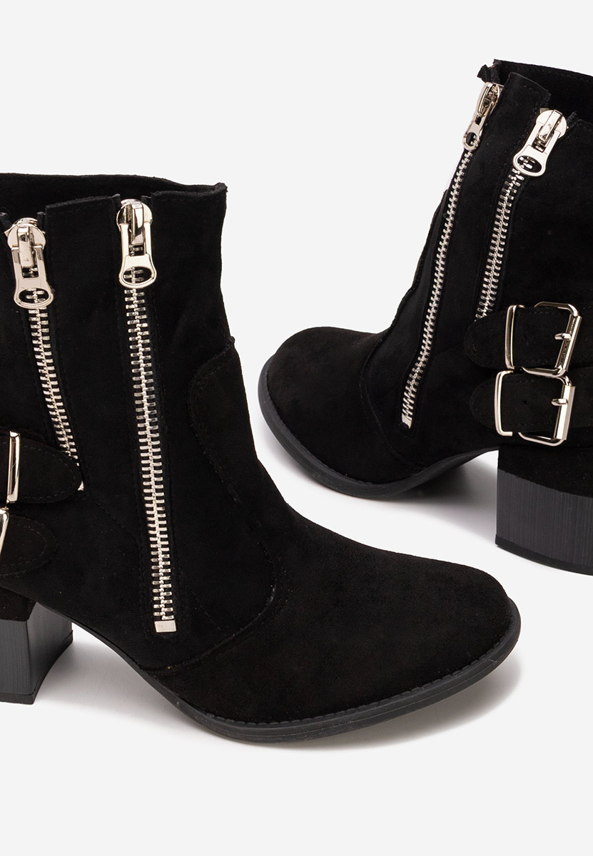 Czarne botki na słupku Laroya V5