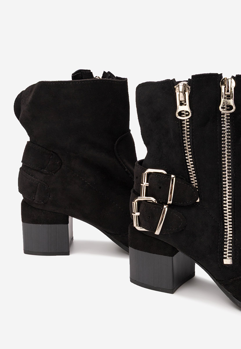 Czarne botki na słupku Laroya V5